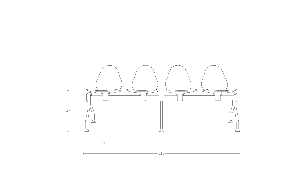 Dimensoes do produto longarina ce - 4 lugares